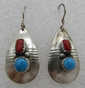 SLEEPING BEAUTY TURQUOISE EARRINGS STERLING SILVER