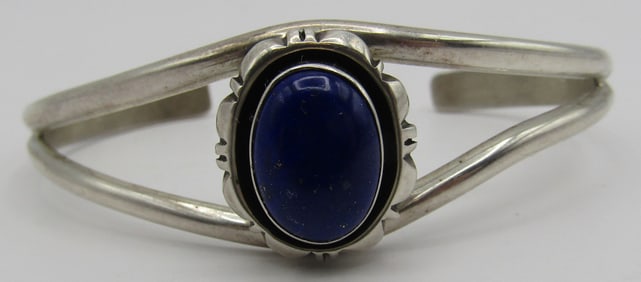 CAROL FELLEY LAPIS CUFF BRACELET STERLING SILVER