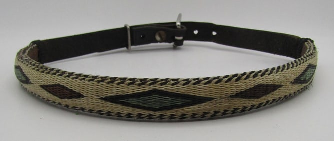 29" CHILD'S BRAIDING HORSE HAIR HITCH LEATHER BELT