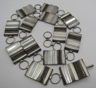 250 GRAM SIGNED "FB" CONCHO BELT STERLING SILVER
