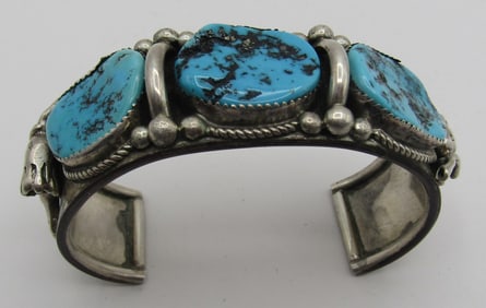 LIVINGSTON TURQUOISE CUFF BRACELET STERLING SILVER