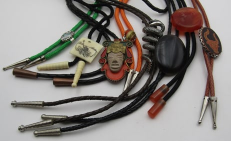 8 BOLO TIE NECKLACE COLLECTION LOT