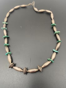 VINTAGE NAVAJO PEARL BEAD TURQUOISE NECKLACE