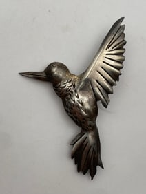 SIGNED HUMMINGBIRD STERLING NAVAJO PIN BROOCH