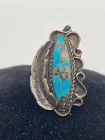 MORENCI BOULDER TURQUOISE NAVAJO STERLING RING