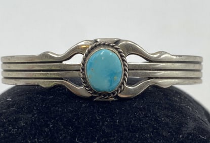 "BN" STERLING SACRED BUFFALO TURQUOISE BRACELET