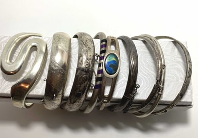 192 GRAM LOT ALL STERLING BRACELETS VINTAGE
