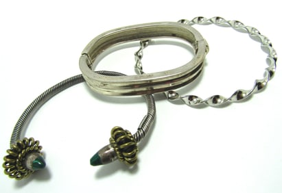 90 GRAM ALL STERLING BANGLE CUFF BRACELETS TAXCO