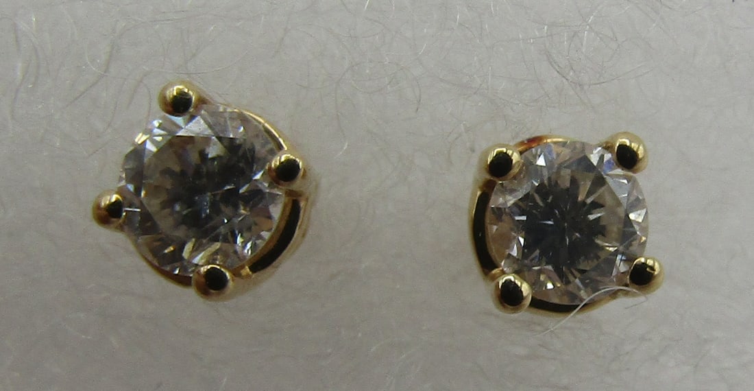 .40CT NATURAL DIAMOND STUD 14K GOLD EARRINGS (1 of 2)