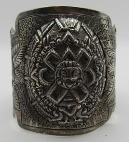 MACIEL TAXCO CUFF BRACELET STERLING SILVER AZTEC