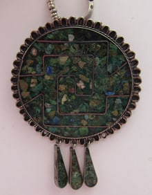 EVM TAXCO NECKLACE STERLING SILVER PIN PENDANT