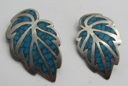 RMS TAXCO TURQUOISE EARRINGS STERLING SILVER