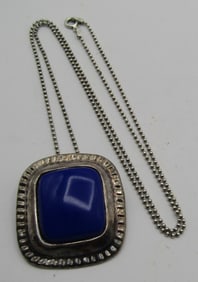 TAXCO DULCE LAPIS NECKLACE PIN STERLING SILVER