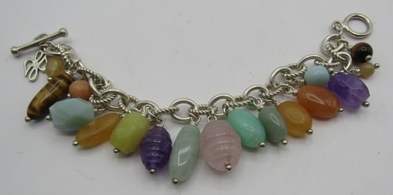 MULTI GEMSTONE BRACELET STERLING SILVER