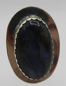 "HB" LABRADORITE RING STERLING SILVER