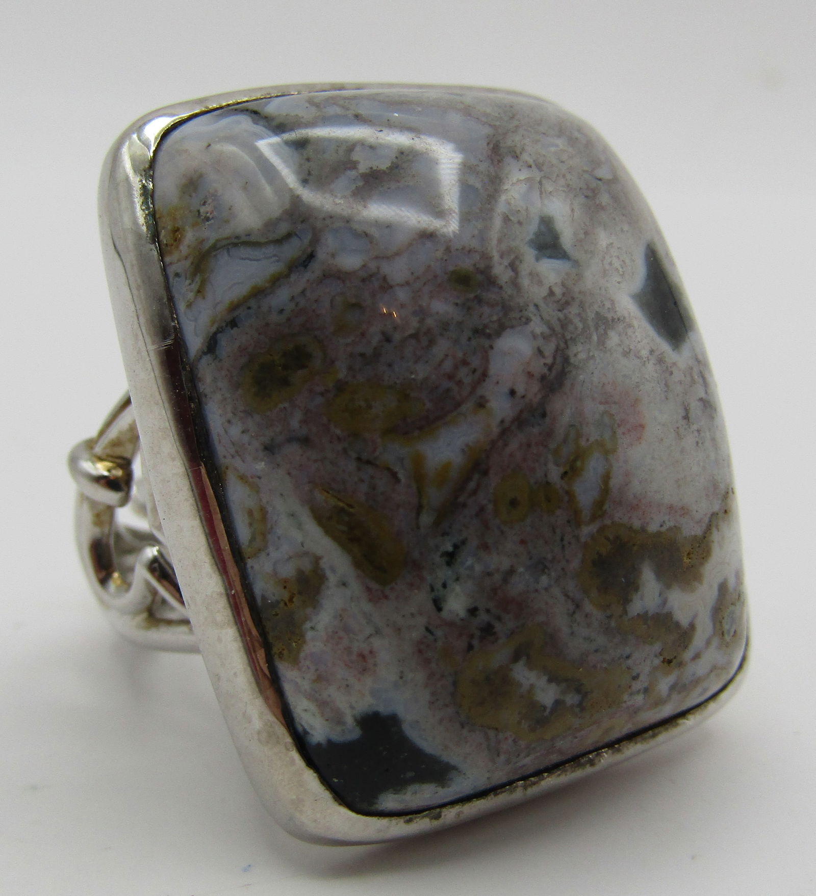 HUGE OCEAN JASPER RING STERLING SILVER (1 of 8)