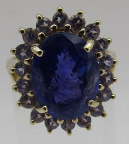 10 CARAT TANZANITE RING 14K GOLD SIZE 8