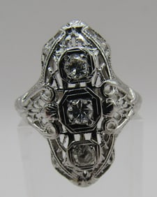 WOW 14K GOLD .33CT DIAMOND FILIGREE RING