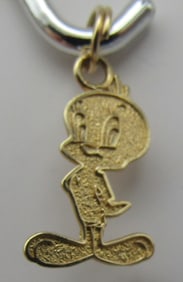 14K GOLD LOONEY TUNES WB TWEETY BIRD CHARM PENDANT
