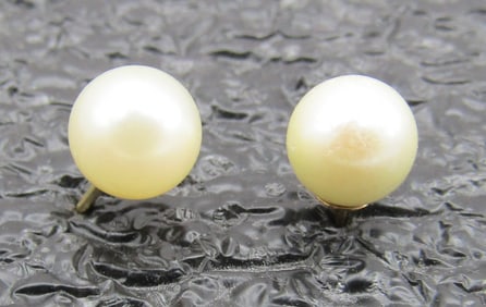 7MM PEARL EARRINGS 14K YELLOW GOLD
