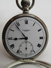 1902 JW BENSON POCKET WATCH STERLING SILVER LONDON