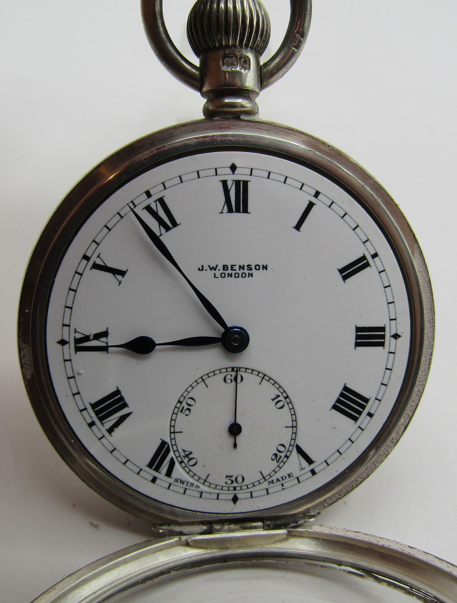 1902 JW BENSON POCKET WATCH STERLING SILVER LONDON (1 of 6)