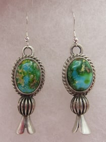 RUSSEL SAM TURQUOISE EARRINGS STERLING SILVER