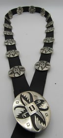16 CONCHO 1 BUCKLE STERLING SILVER 43" BELT
