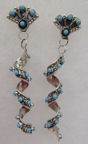WOW CHEAMA TURQUOISE EARRINGS STERLING SILVER