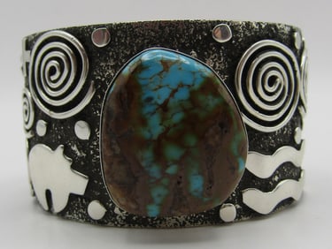 ALEX SANCHEZ TURQUOISE CUFF BRACELET STERLING SILV