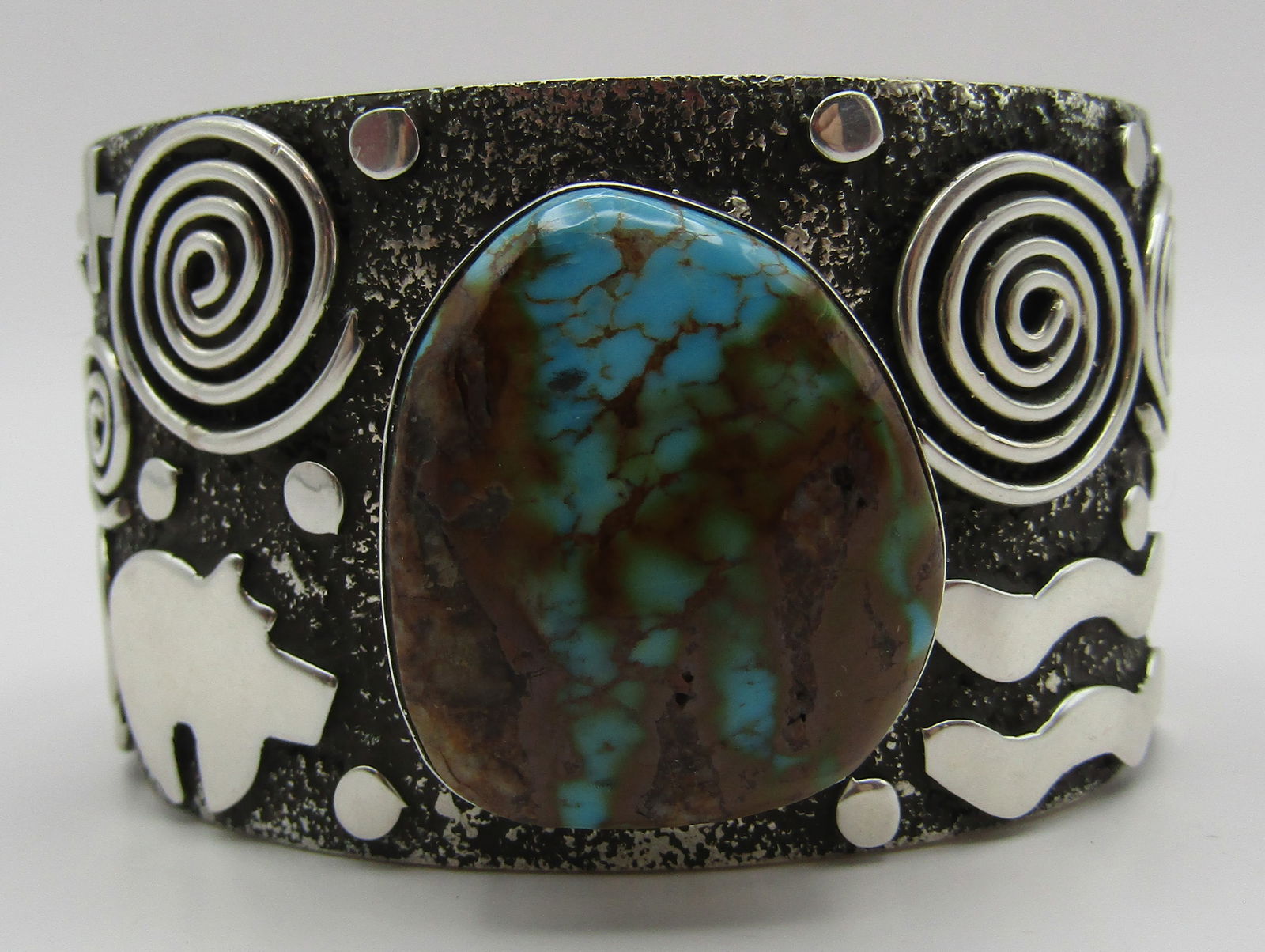 ALEX SANCHEZ TURQUOISE CUFF BRACELET STERLING SILV (1 of 5)
