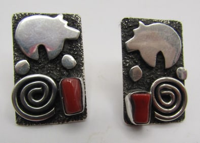ALEX SANCHEZ CORAL EARRINGS STERLING SILVER