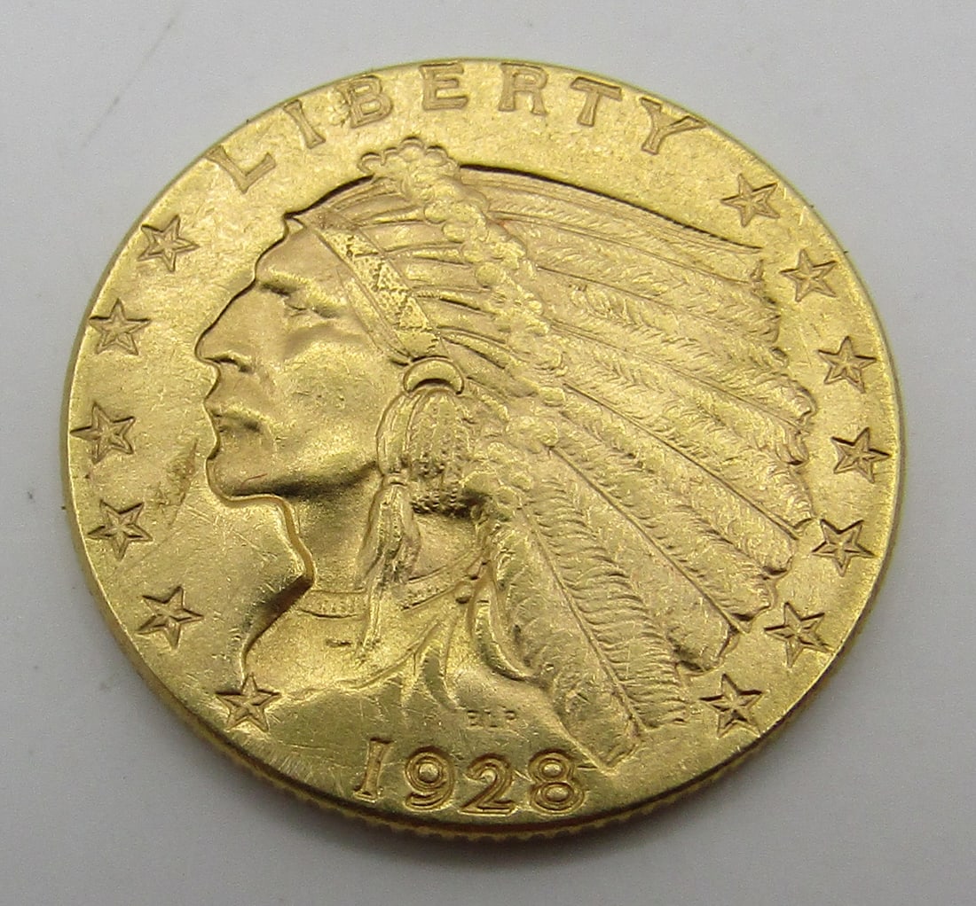 US 2 1/2 DOLLAR INDIAN GOLD COIN 1925 (1 of 2)