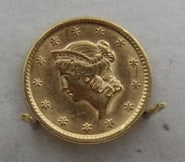 1851 UNC US 1 DOLLAR GOLD COIN