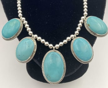 GARRISON BOYD STERLING NAVAJO TURQUOISE NECKLACE