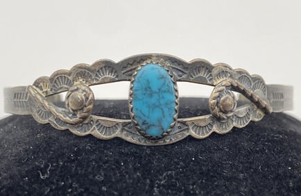 OLD BELL TRADING POST STERLING TURQUOISE BRACELET