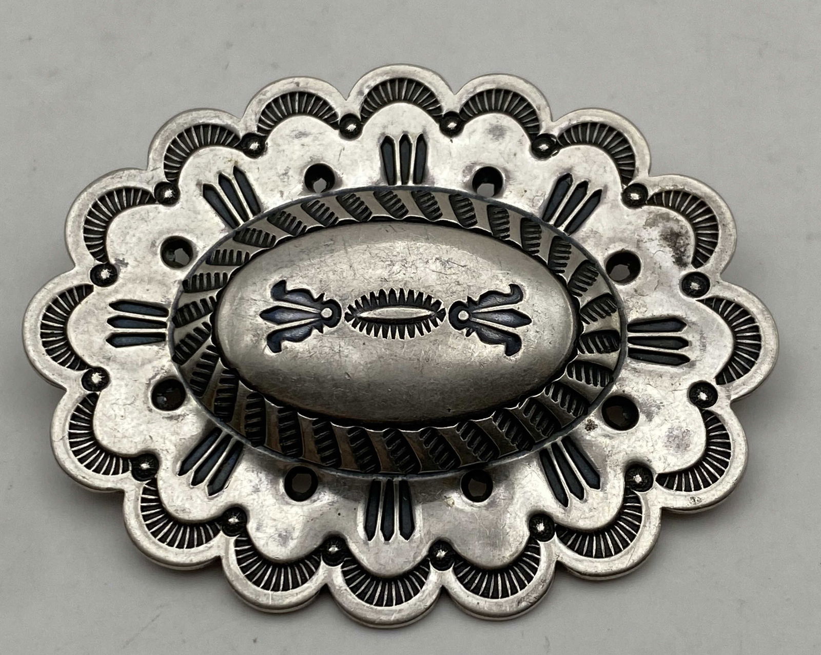 2" STERLING NAVAJO CONCHO PIN BROOCH (1 of 3)