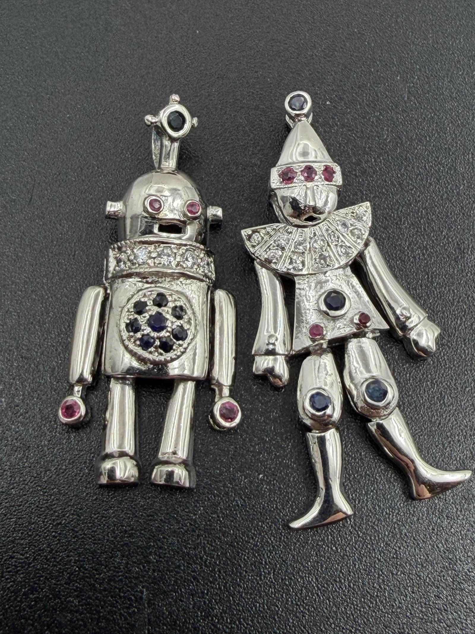 3D MOVABLE CLOWN AND ROBOT CHARM STERLING RUBY (1 of 4)