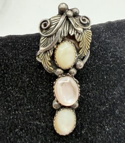 1.75" STERLING NATIVE AMERICAN SHELL RING