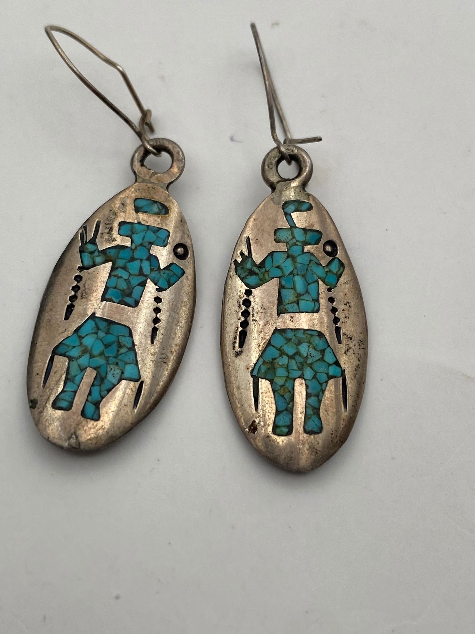 STANLEY BAIN STERLING TURQUOISE KACHINA EARRINGS (1 of 4)