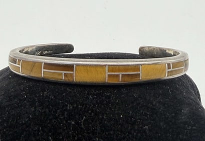 IK KEE STERLING NAVAJO TIGERSEYE BRACELET