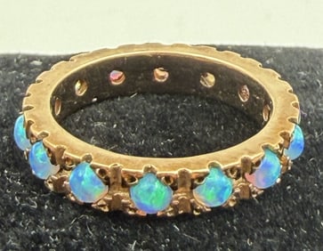 "SD" 9K SOLID GOLD OPAL ETERNITY BAND