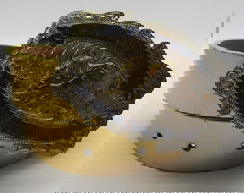 2006 MARTINEZ GUN CLUB BUCKLE STERLING FACE BELT