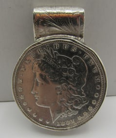 1881 SILVER DOLLAR MONEY CLIP ED BOHLIN STYLE