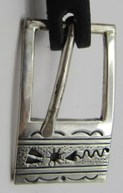 BENALLY PETROGYLPH BELT BUCKLE STERLING SILVER