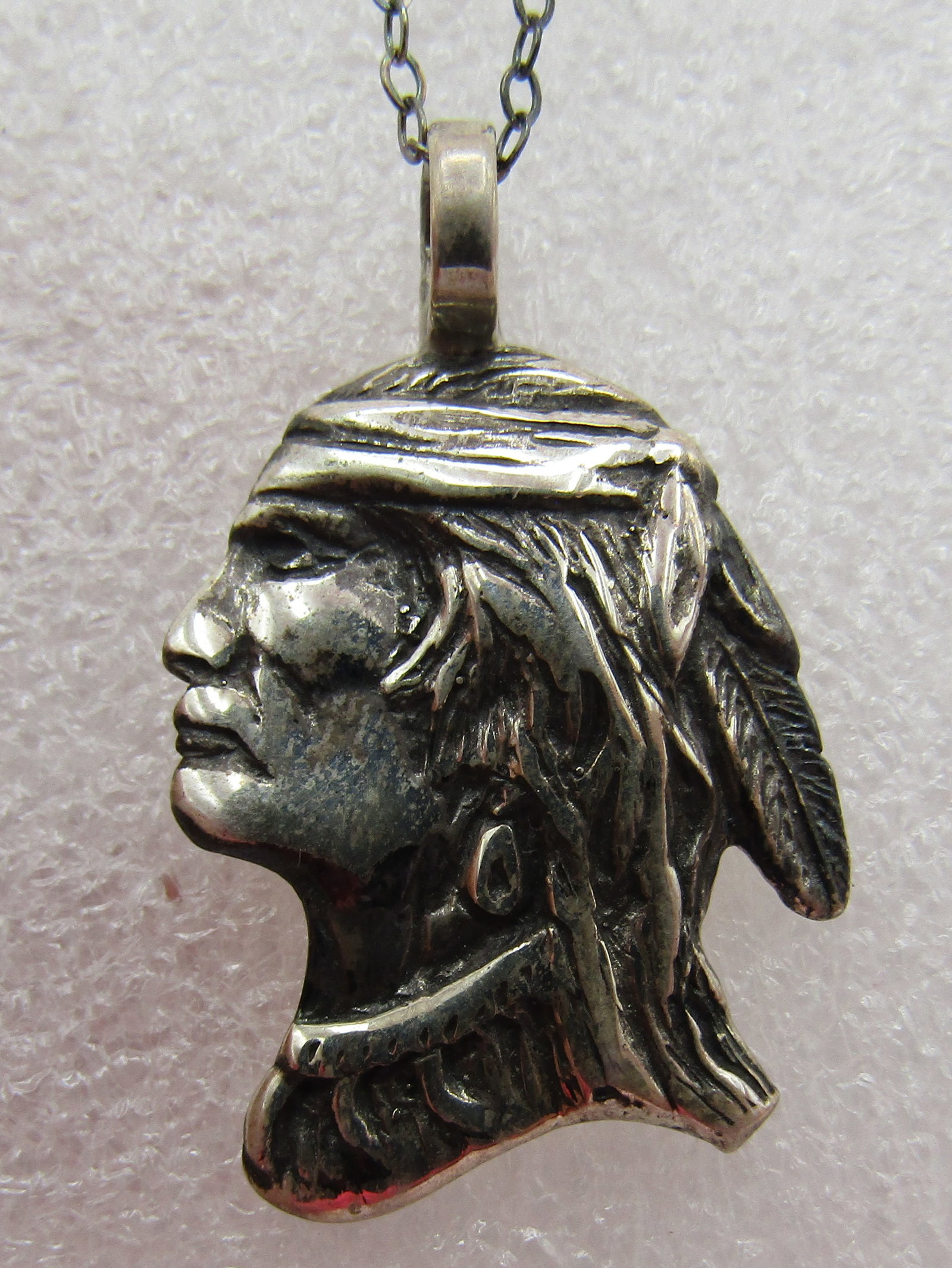 E HOSKIE INDIAN PENDANT NECKLACE STERLING SILVER (1 of 3)