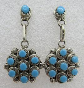 KAAMASEE SNAKE EYE TURQUOISE EARRINGS STERLING SIL