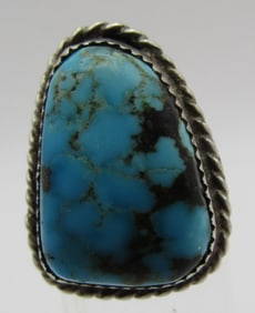 HANDMADE TURQUOISE RING STERLING SILVER SIZE 7