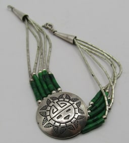 MALACHITE SUNFACE BRACELET STERLING SILVER