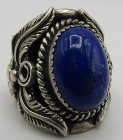 BLACKGOAT" LAPIS RING STERLING SILVER SIZE 9